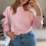 Sweat Shirt court ROSE