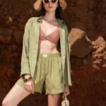 Set Tencel short Vert